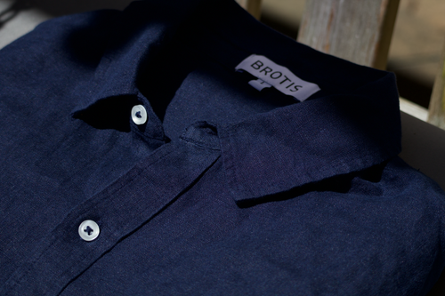 Dusk Blue Short Sleeve Linen Shirt